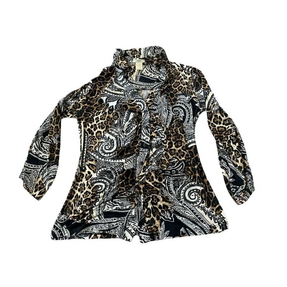 Cach'e Tops - Cache Animal Leopard Print Paisley  Top S
